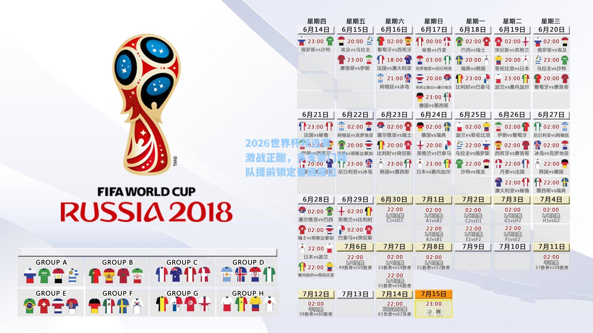 2026世界杯预选赛激战正酣，多支豪门球队提前锁定晋级席位